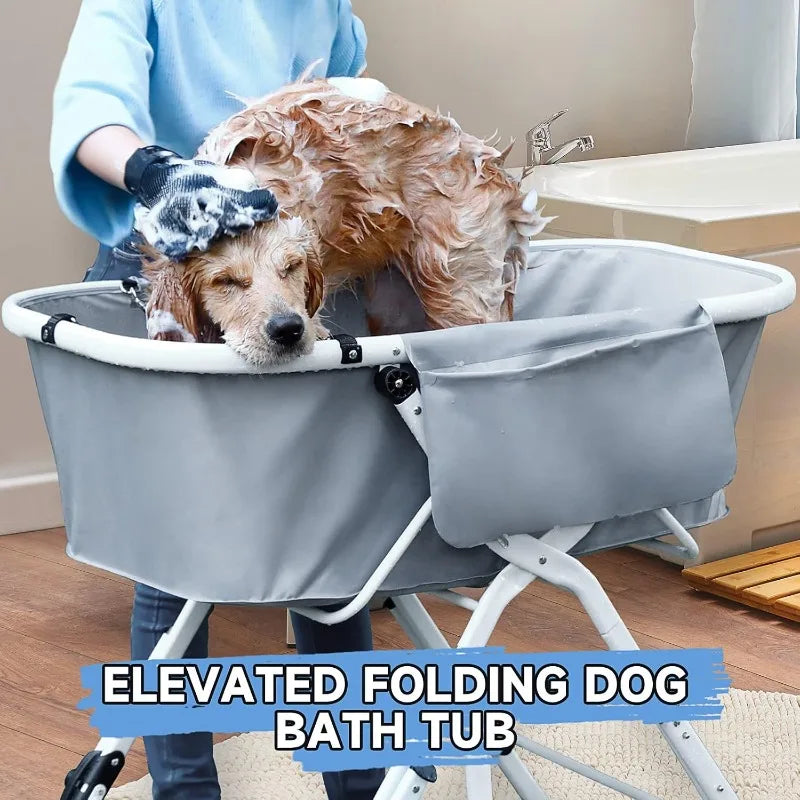Dog Litter Elevated Dog Bath Tubs Foldable Grooming Station