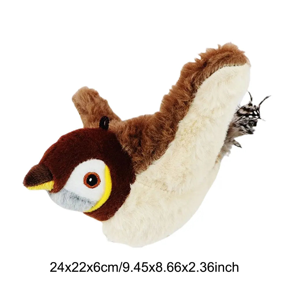 Shunmaii Interactive Cat Toy Sparrow Swing USB Rechargeable Chirping Bird