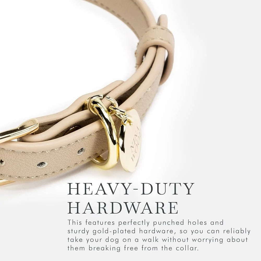 XMSJ Vegan Leather Dog Collar With Tracker Holder