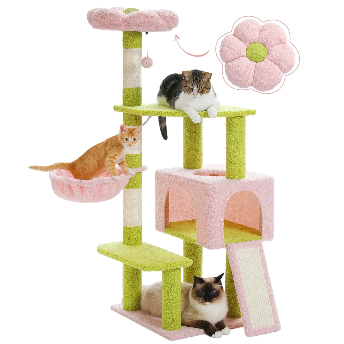 PAWZ Road Flower Cat Tree MultiLevel Tower With Scratching Posts