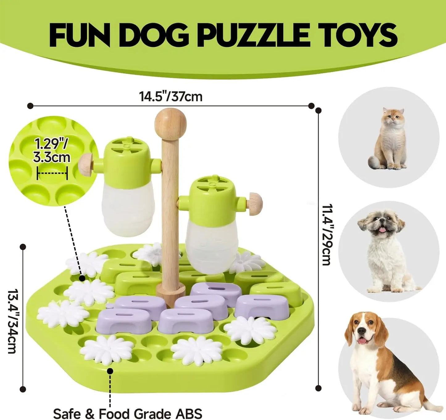 MEWOOFUN Level 4 Dog Puzzle Toy Enrichment Interactive Feeder
