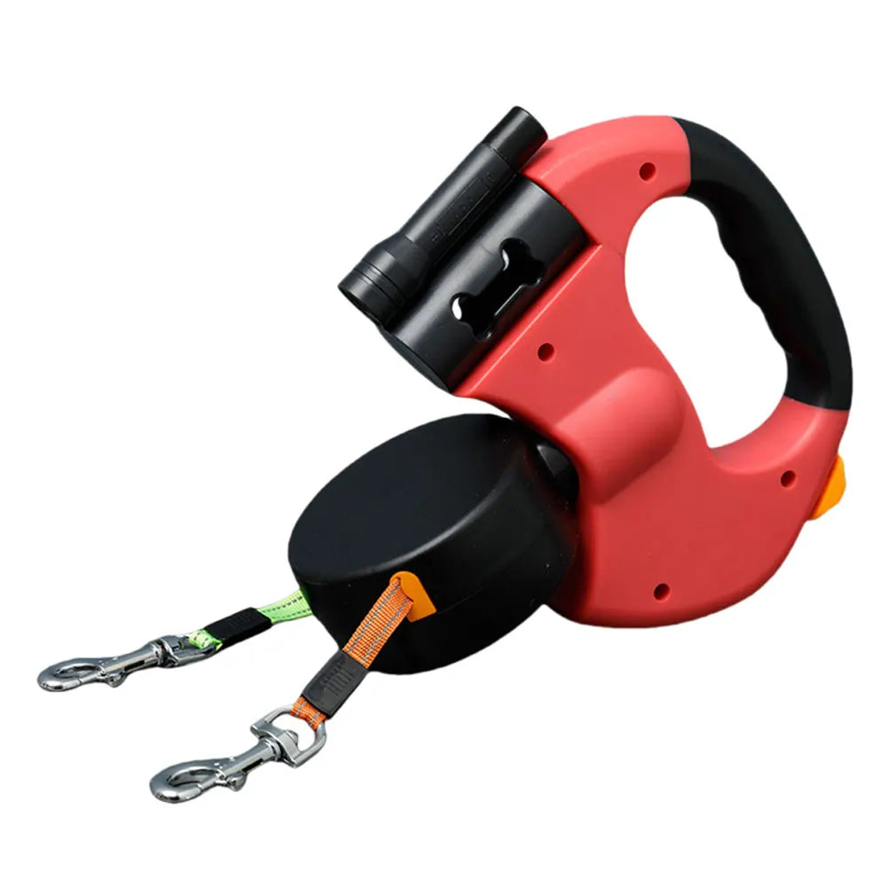 Alloet Double Headed Retractable Dog Leash Traction Rope LED Light