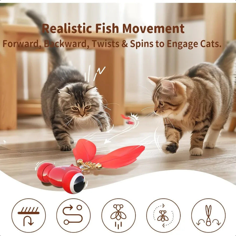 KiTiFISH Upgrade Interactive Cat Toy With Motion Activation USB Rechargeable