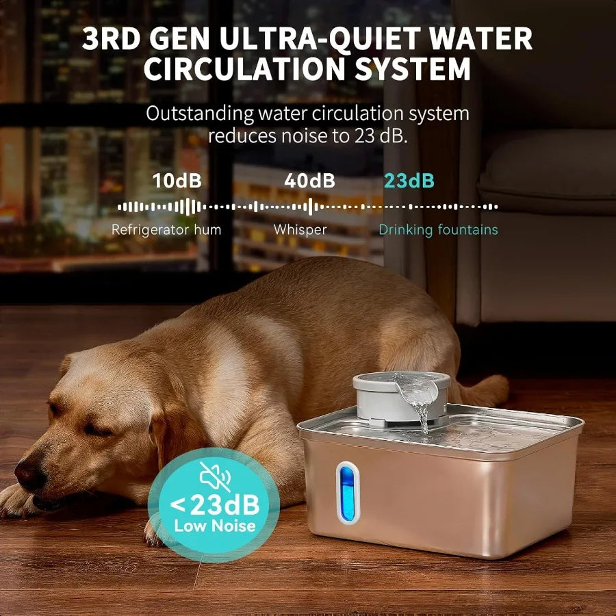 Hign-concerned Stainless Steel Dog Water Fountain For Cats And Dogs
