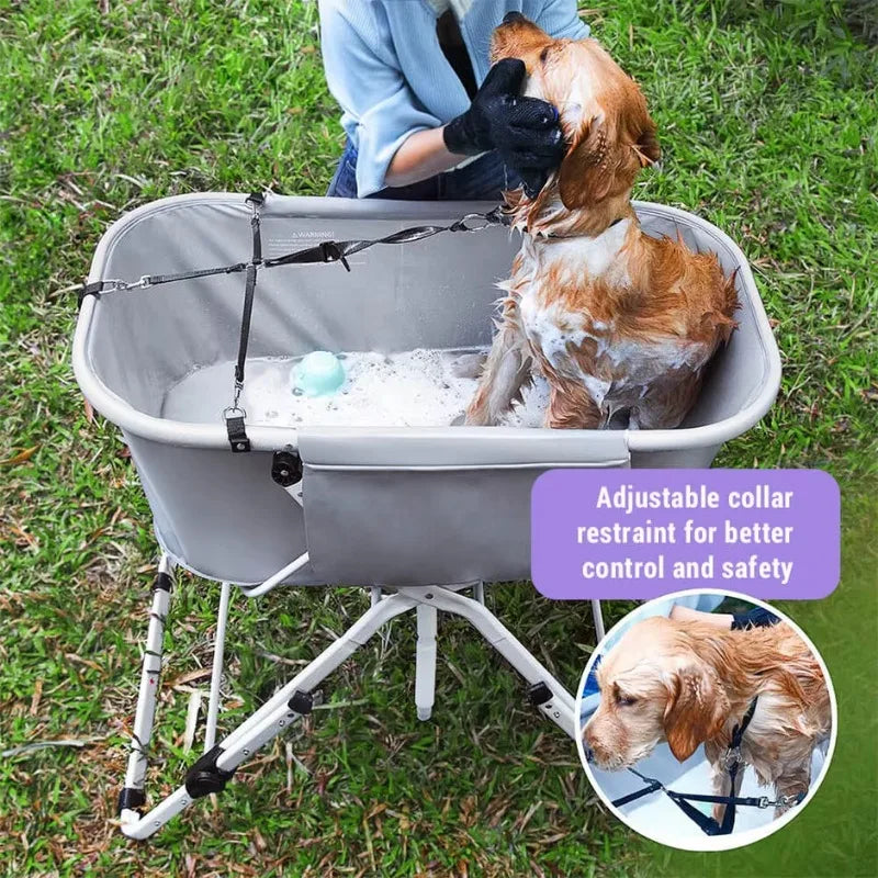 Dog Litter Elevated Dog Bath Tubs Foldable Grooming Station