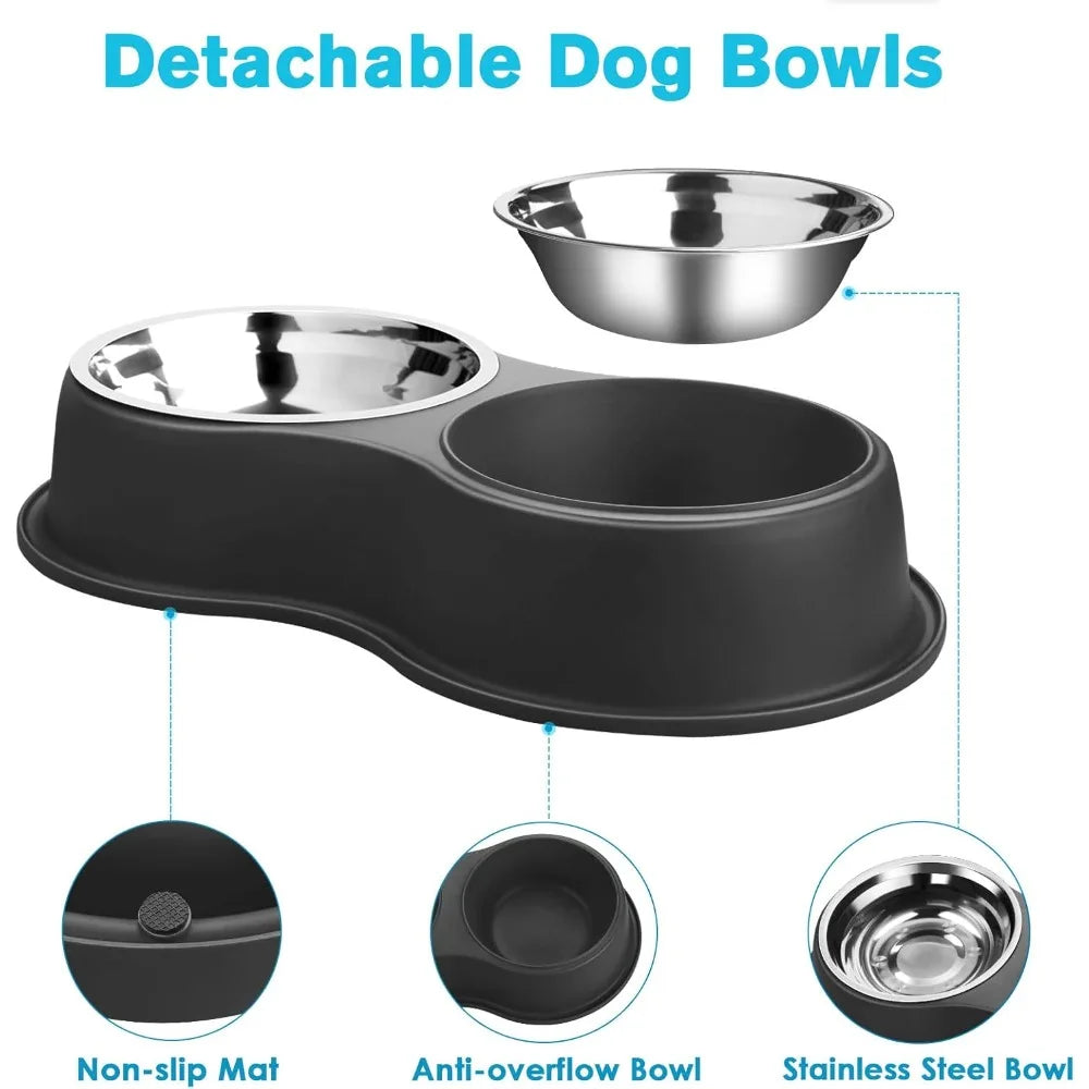 Hign-concerned Double Dog Food and Water Stainless Steel Bowls