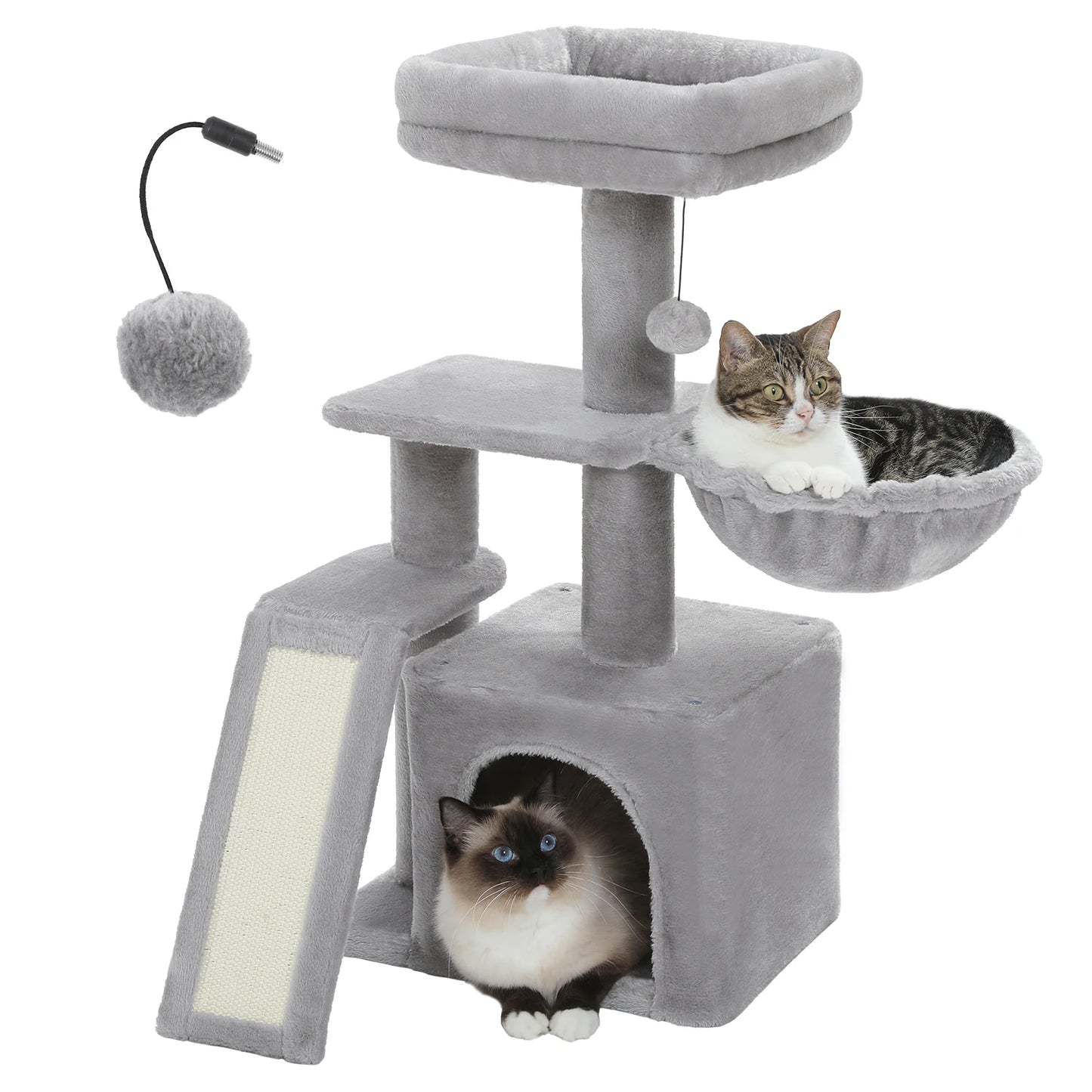 PEQULTICN Cat Tree Tower With Natural Sisal Scratching Post
