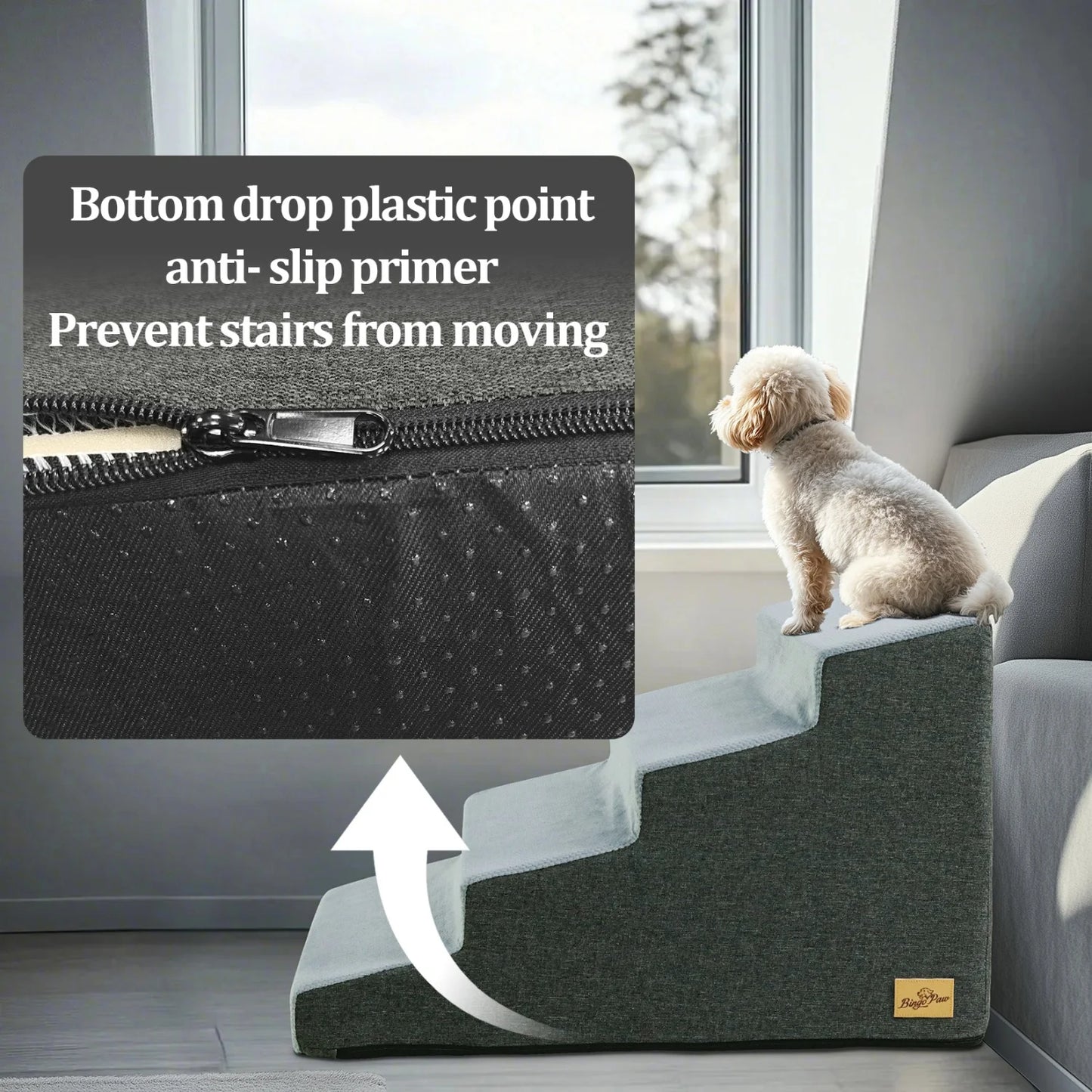 Dog Door Pet Steps for Small Dogs with Washable Cover