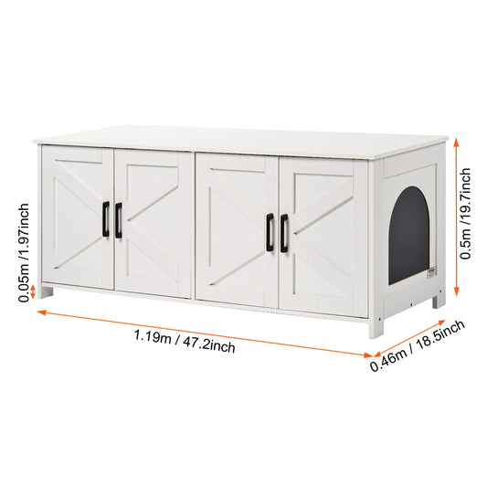 SucceBuy Cat Litter Box Enclosure For Two Cats Hidden Cabinet