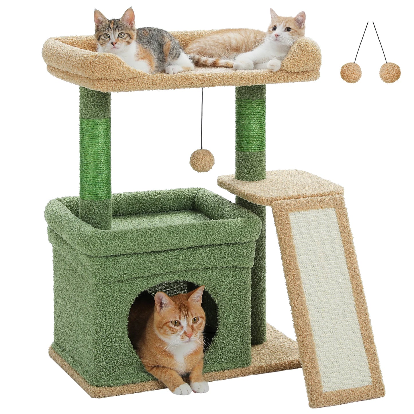 PEQULTICN Safe Cat Tree Tower With Cozy Top Perch Indoor