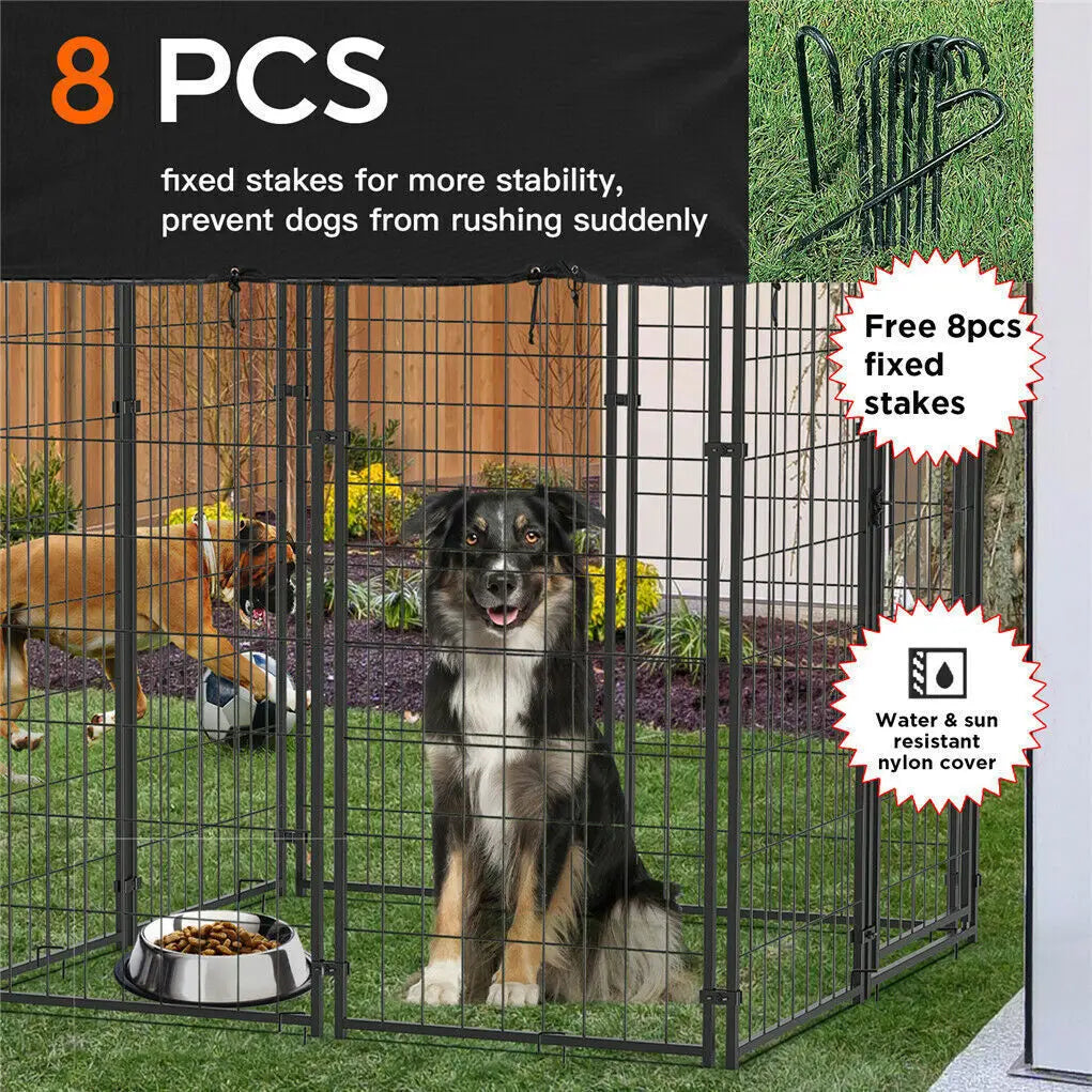 High-concerned Dog Cage Pet Run Enclosure With Roof Playpen Outdoor