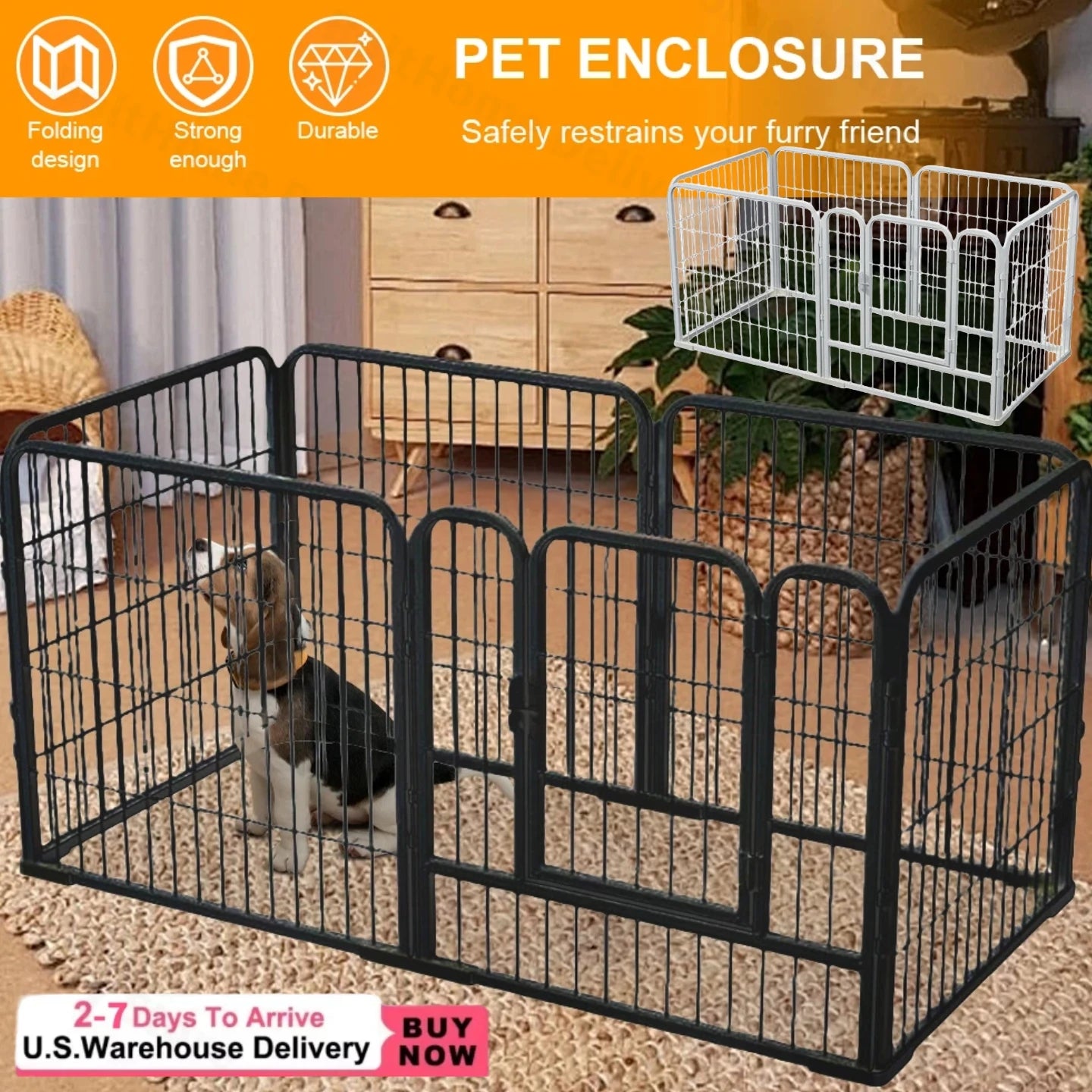 APWIKOGER Heavy Duty 6 Panel Portable Pet Playpen For Dogs