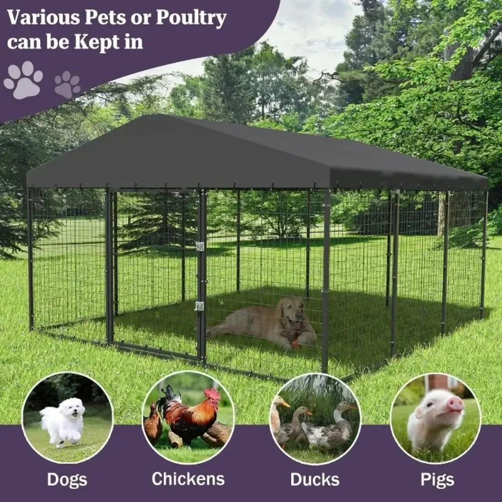 High-concerned Outdoor Heavy Duty Dog Kennel With Waterproof Roof