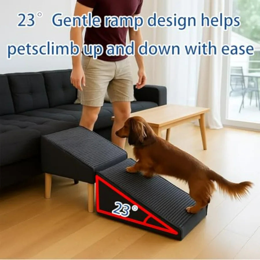 Dog Door Adjustable Foldable Ramp for Sofa and Bed Steps