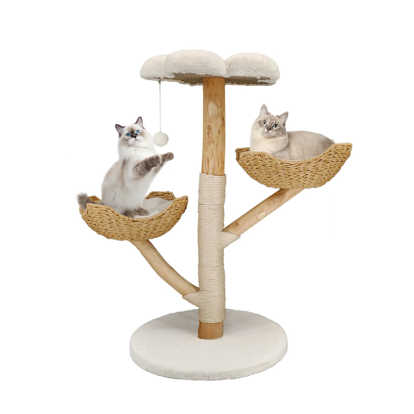 BORWARTCN Cat Tree Tower Multi Level Plush Condo Scratching Posts