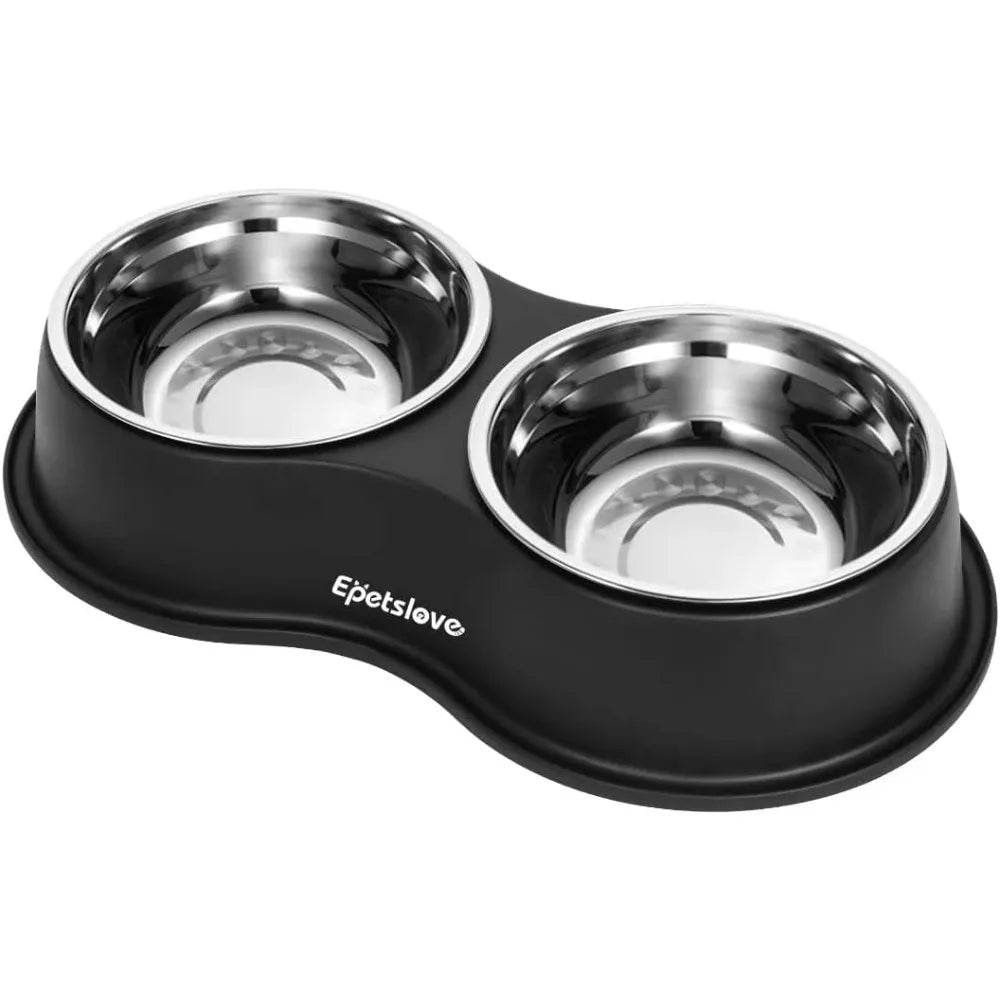 Hign-concerned Double Dog Food and Water Stainless Steel Bowls