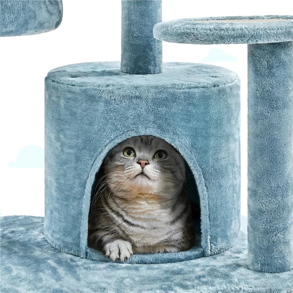 XMSJ Ocean Themed Cat Tree With Shark Mouth Perch Plush