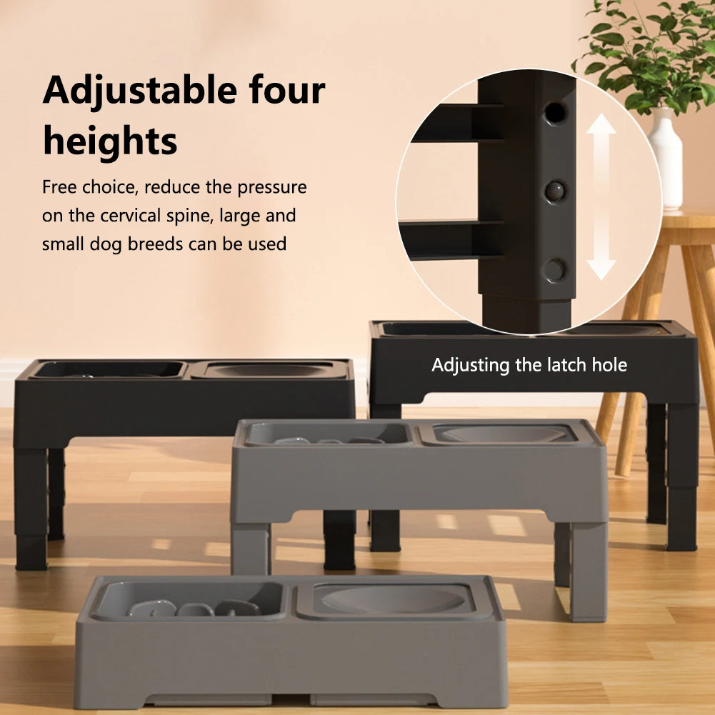 TWISTER.CK Elevated Dog Slow Feeder Stand With Adjustable Heights