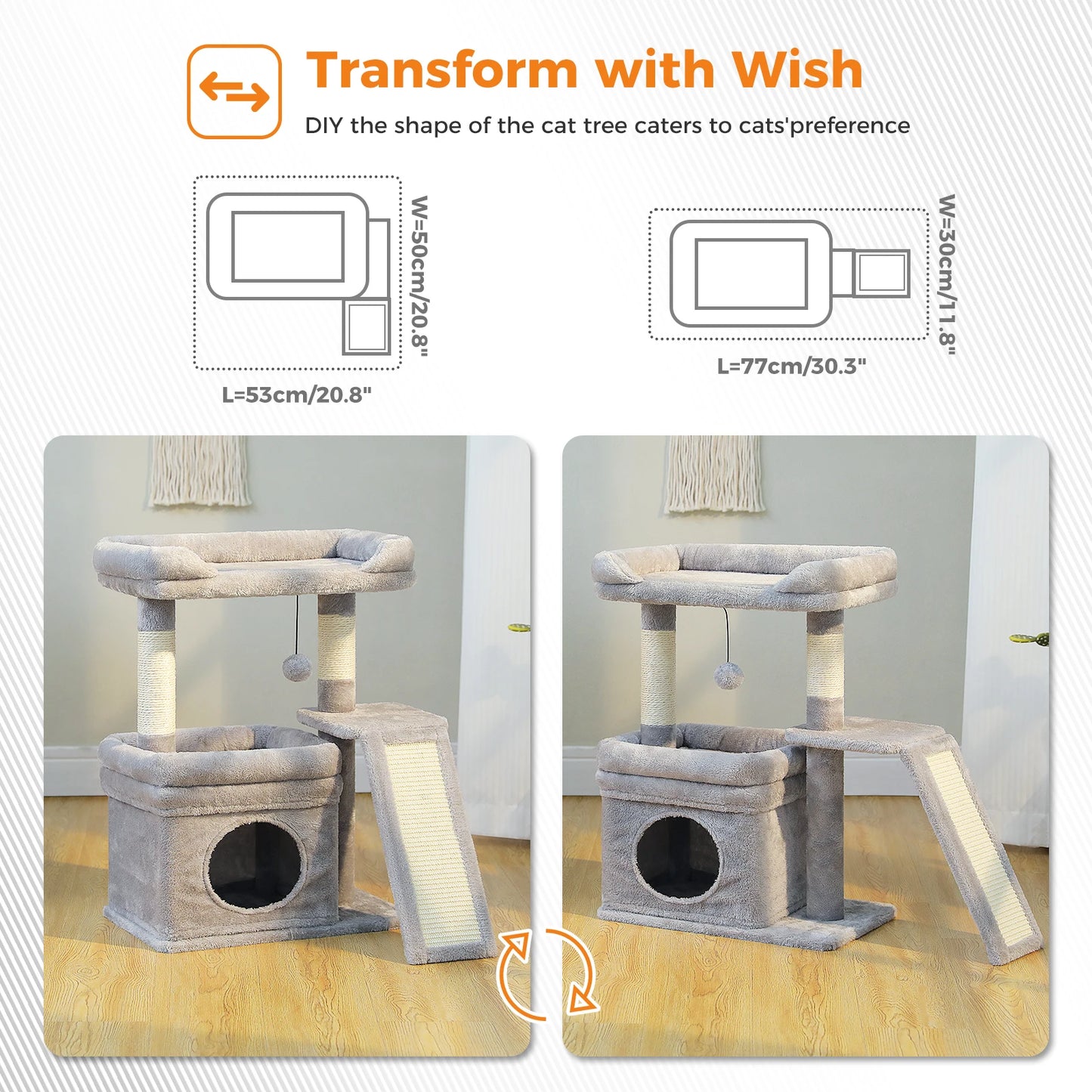 PEQULTICN Safe Cat Tree Tower With Cozy Top Perch Indoor