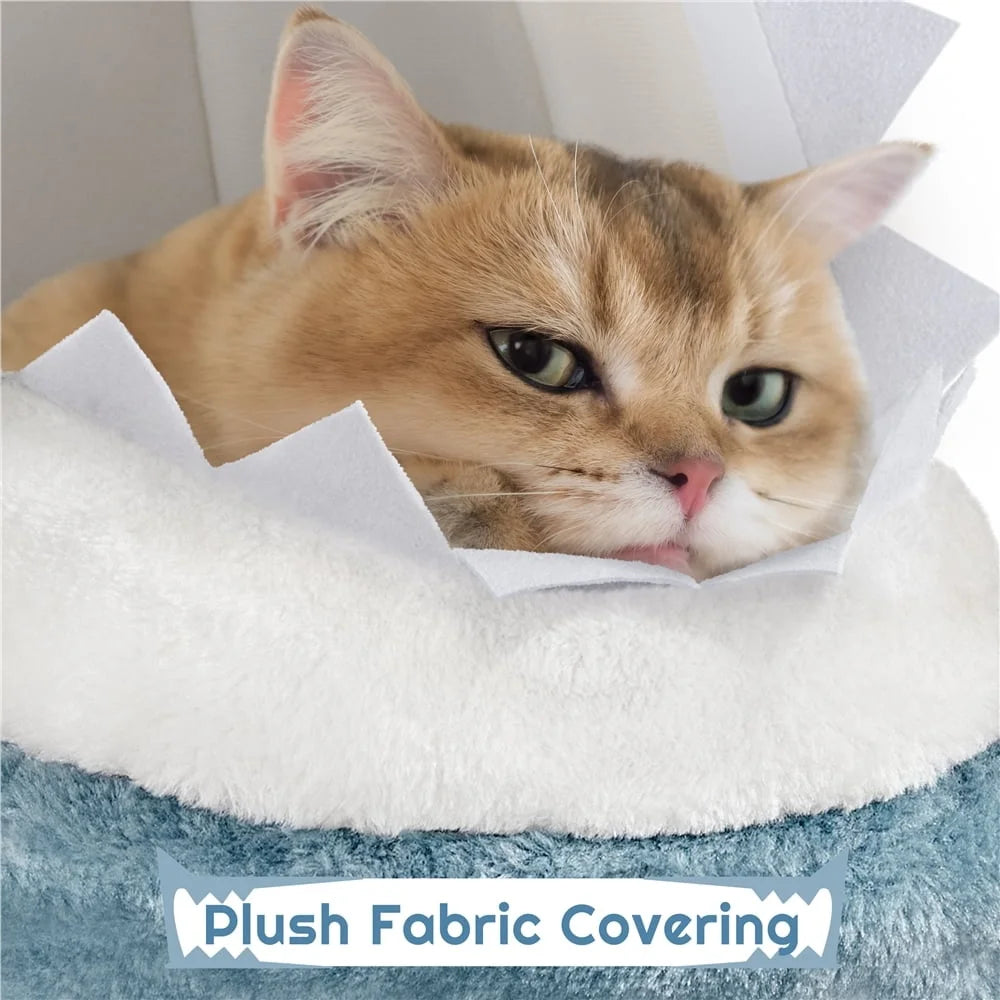 XMSJ Ocean Themed Cat Tree With Shark Mouth Perch Plush