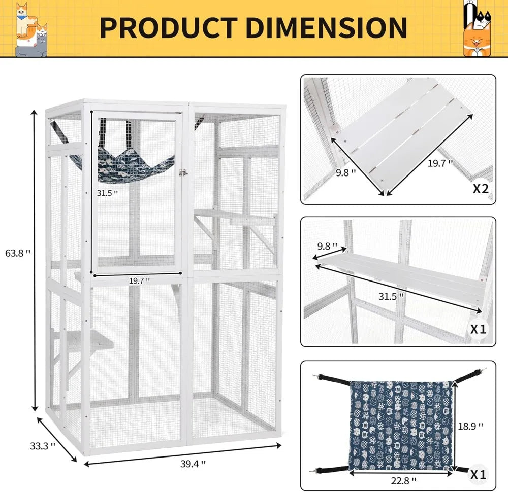 Catio Outdoor Cat Enclosure For Patio With Window Access