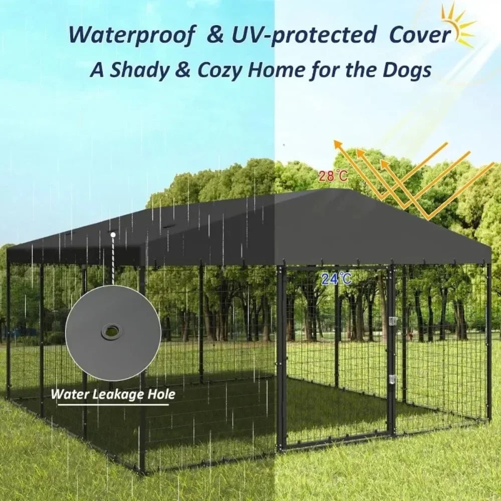 High-concerned Outdoor Heavy Duty Dog Kennel With Waterproof Roof