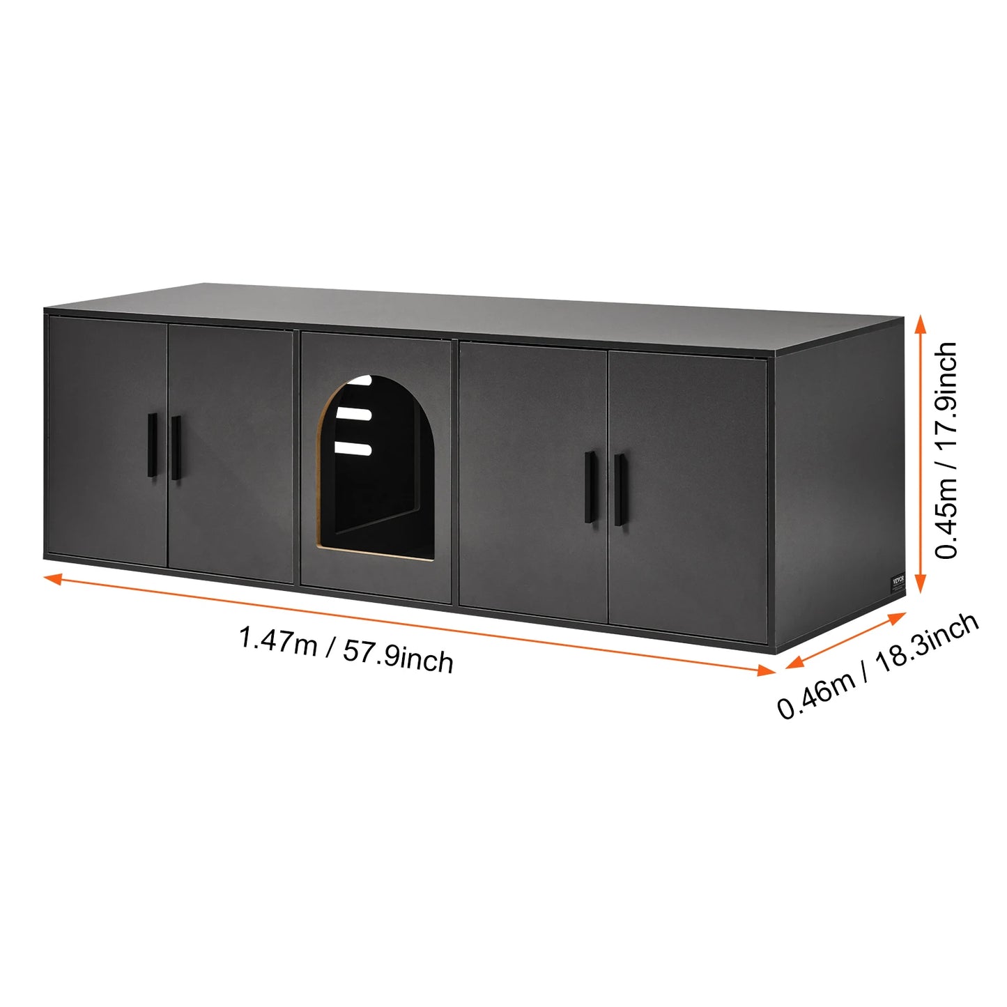 SucceBuy Cat Litter Box Enclosure For Two Cats Hidden Cabinet