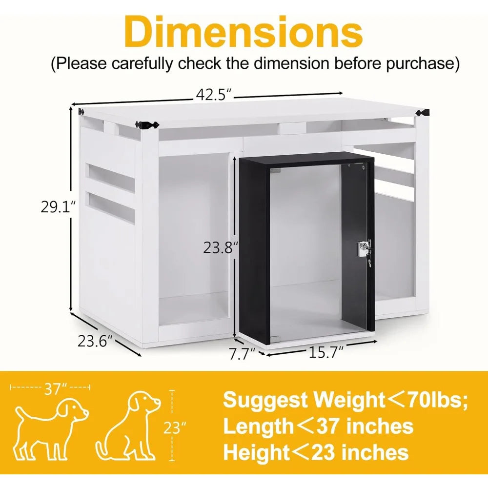 Villa Style Wooden Dog Crate With Glass Door