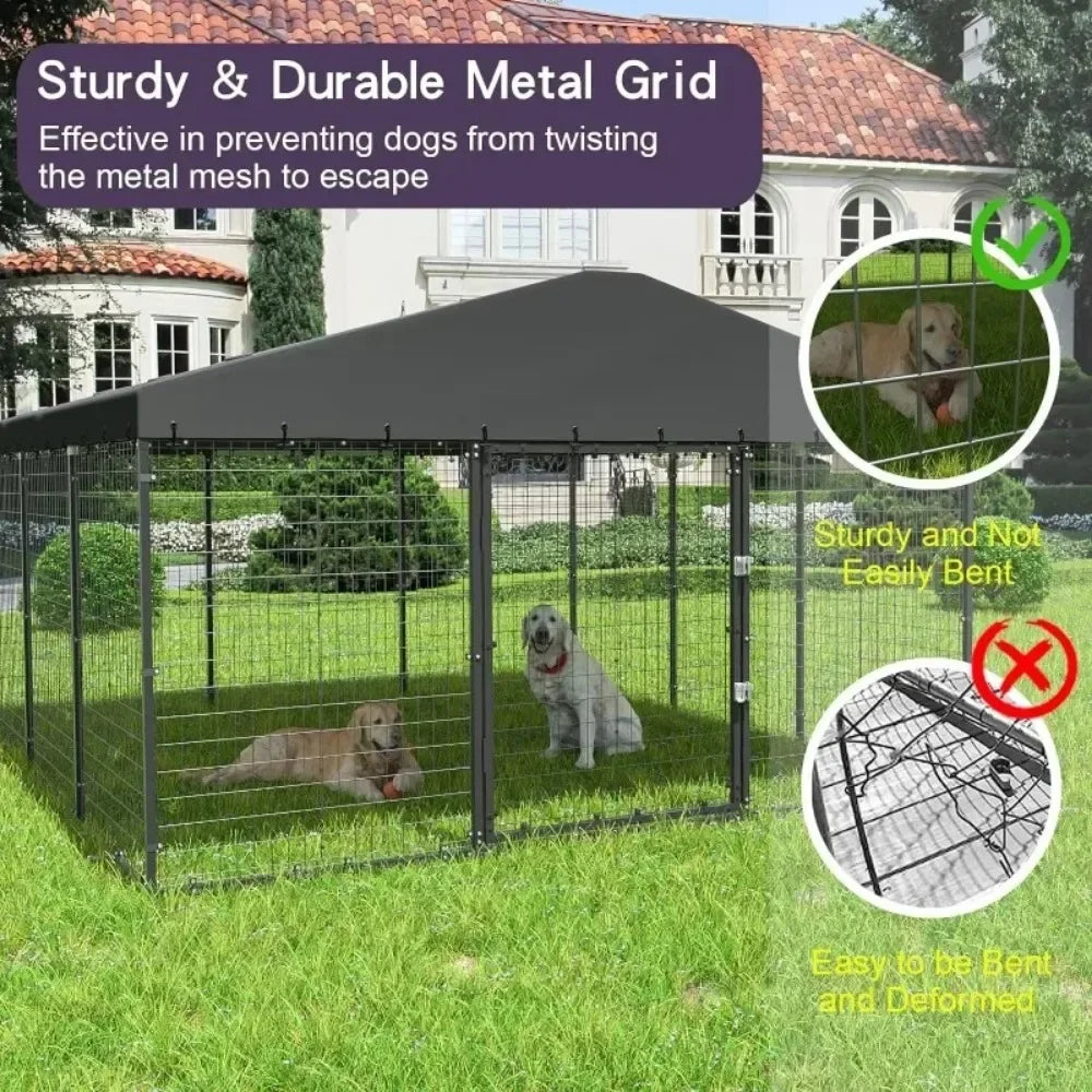 High-concerned Outdoor Heavy Duty Dog Kennel With Waterproof Roof