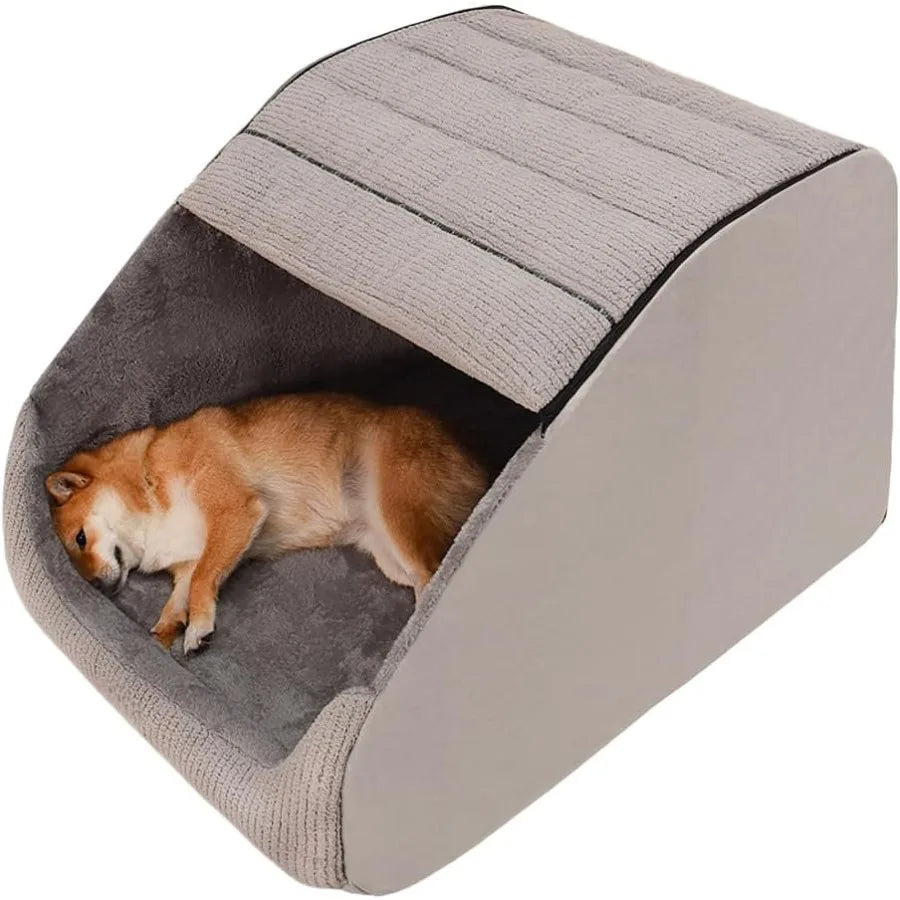 High-Concerned Dog Bed House Cozy Memory Foam Plush Non Slip