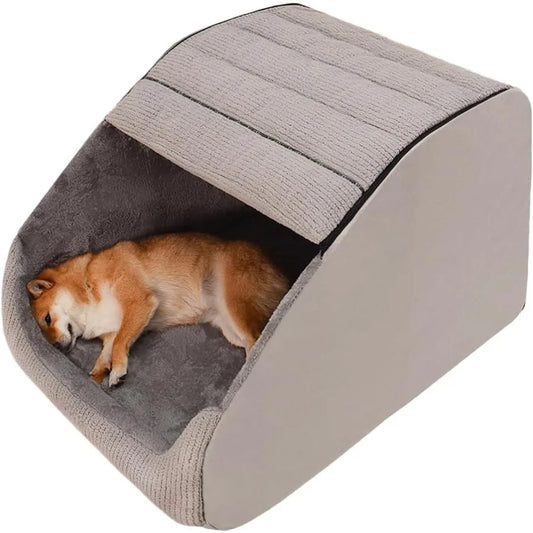High-Concerned Dog Bed House Cozy Memory Foam Plush Non Slip