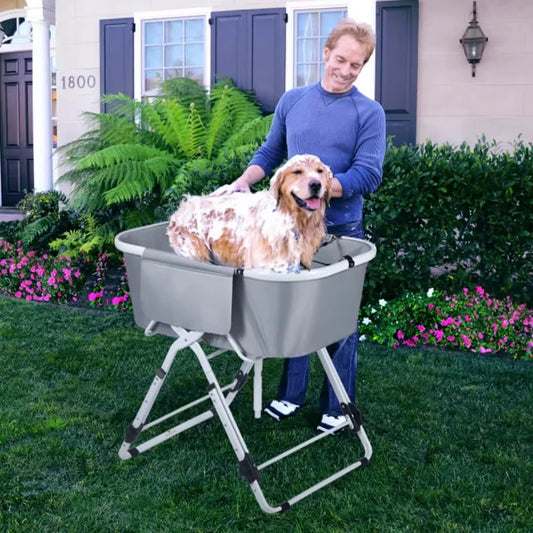 Dog Litter Elevated Dog Bath Tubs Foldable Grooming Station