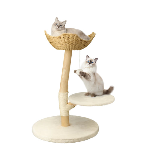 BORWARTCN Cat Tree Tower Multi Level Plush Condo Scratching Posts