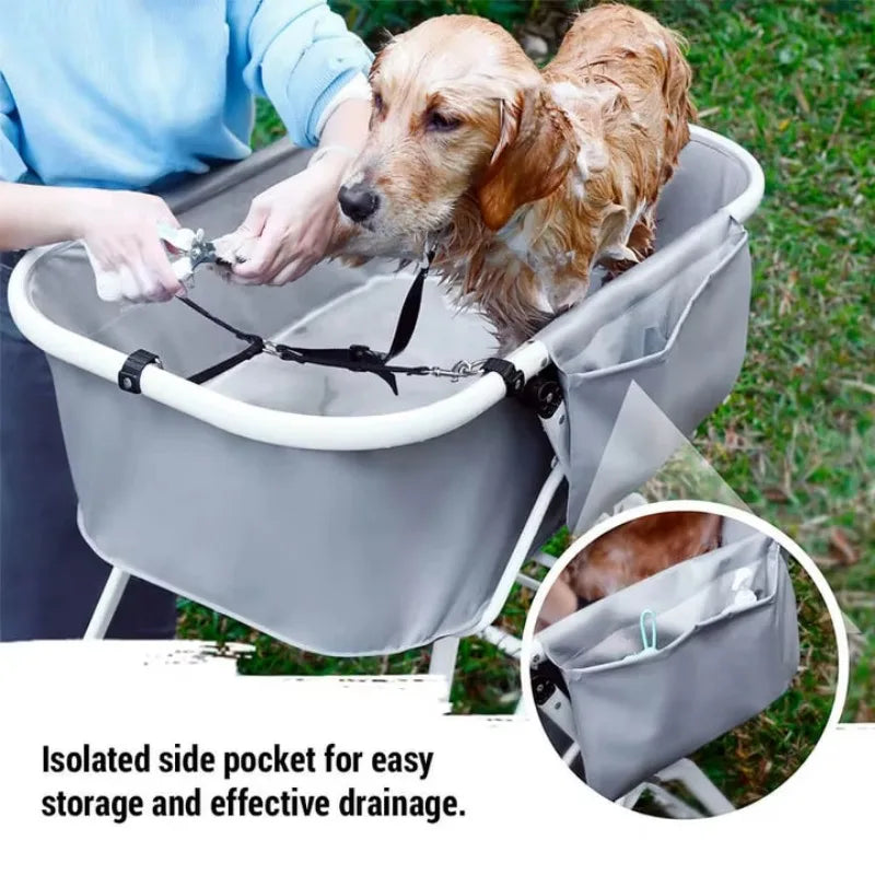 Dog Litter Elevated Dog Bath Tubs Foldable Grooming Station
