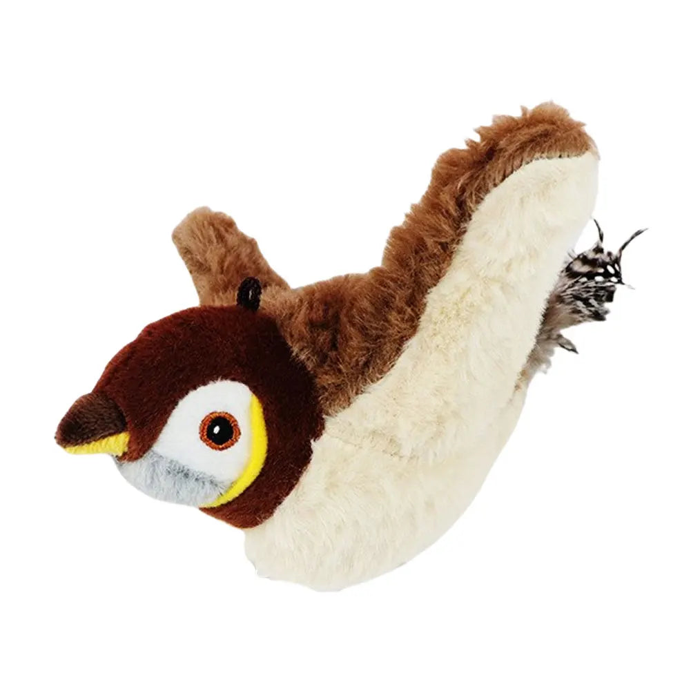 Shunmaii Interactive Cat Toy Sparrow Swing USB Rechargeable Chirping Bird