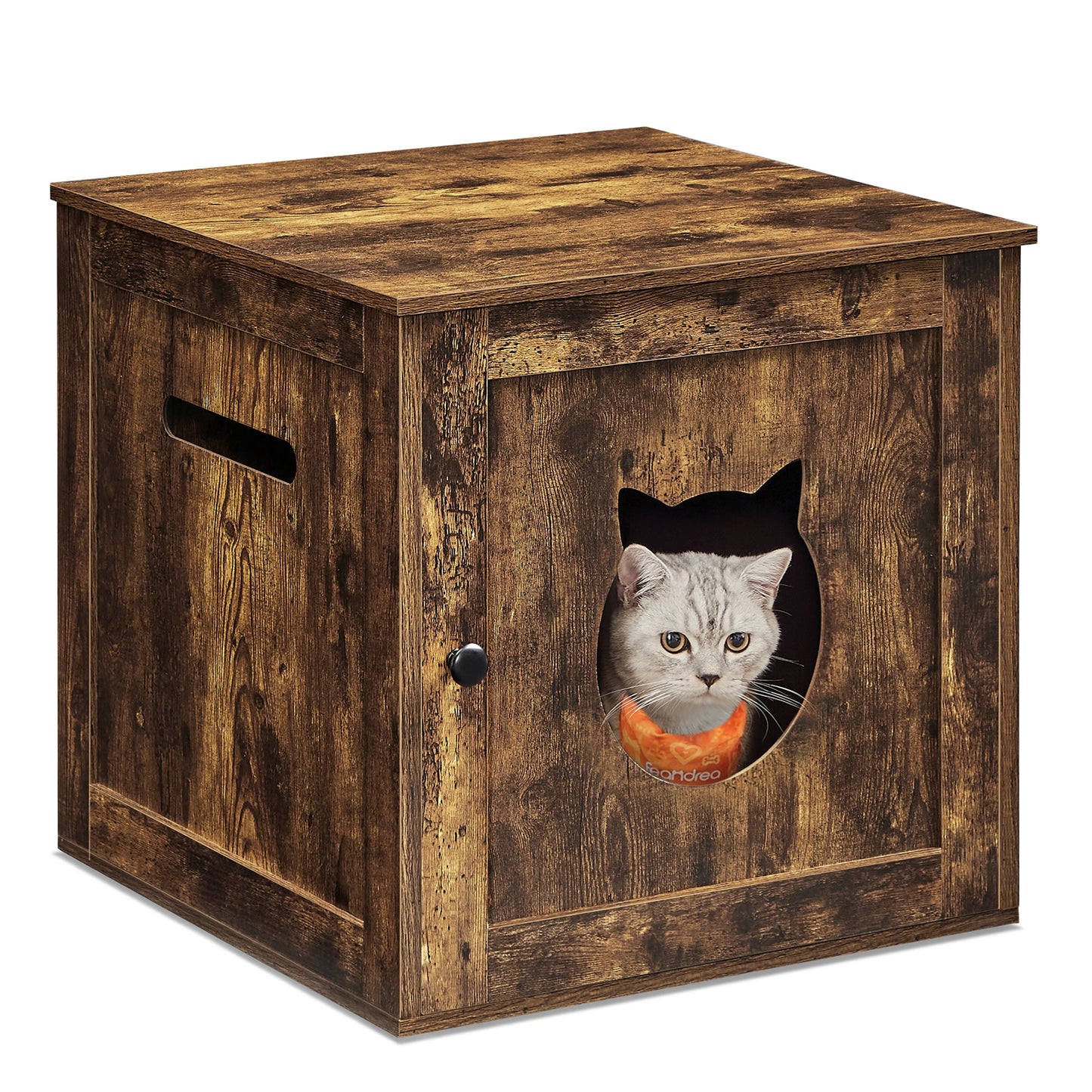 FEANDREAH Hidden Litter Box Furniture Enclosure Cabinet For Cats
