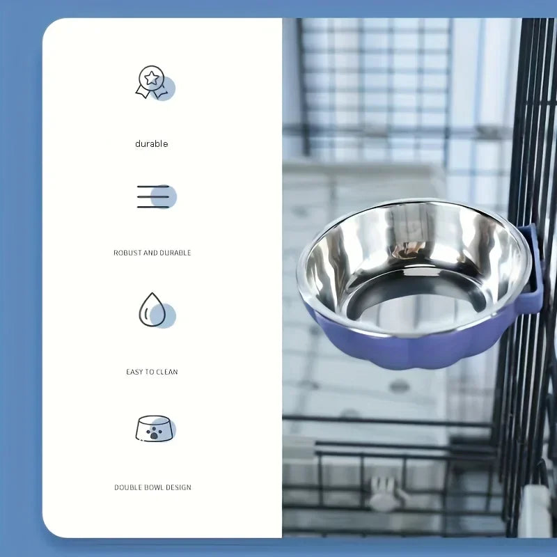Hign-concerned Stainless Steel Suspended Pet Bowl With Adjustable Height