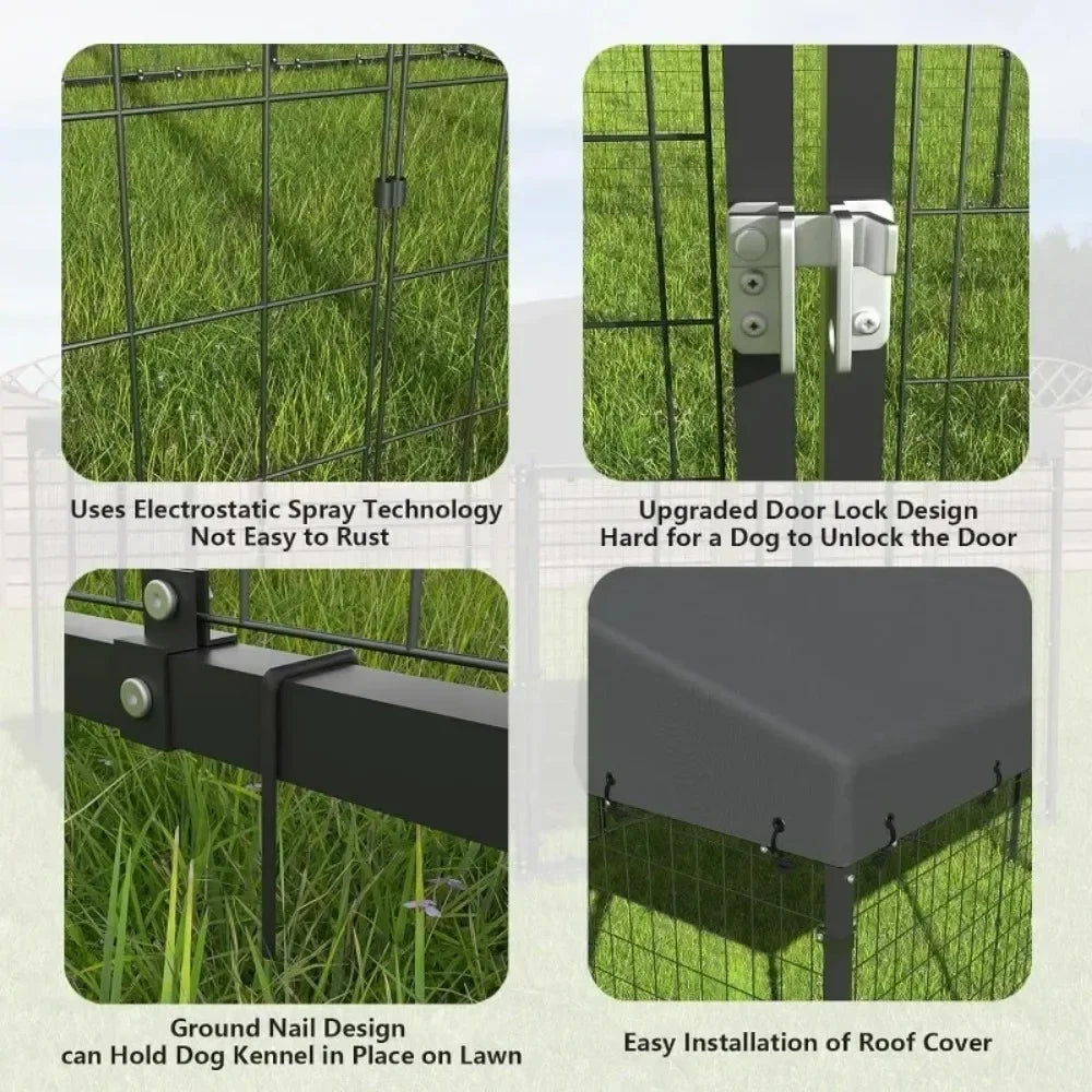 High-concerned Outdoor Heavy Duty Dog Kennel With Waterproof Roof