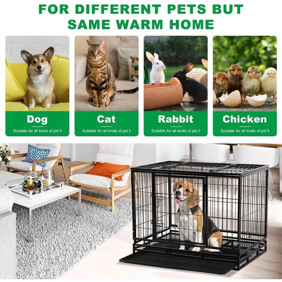 High-concerned Large Dog Kennel With Wheels And Double Doors