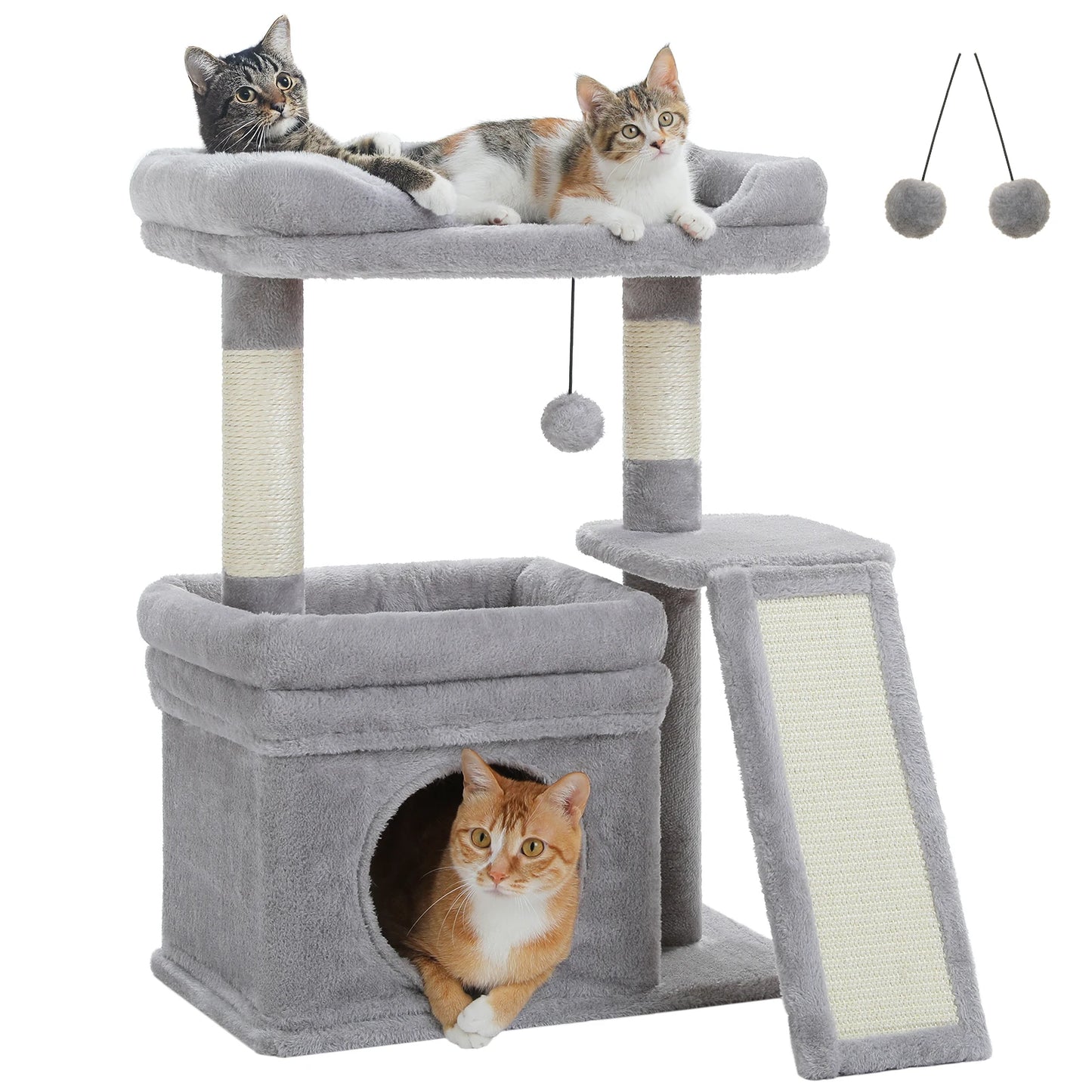 PEQULTICN Safe Cat Tree Tower With Cozy Top Perch Indoor