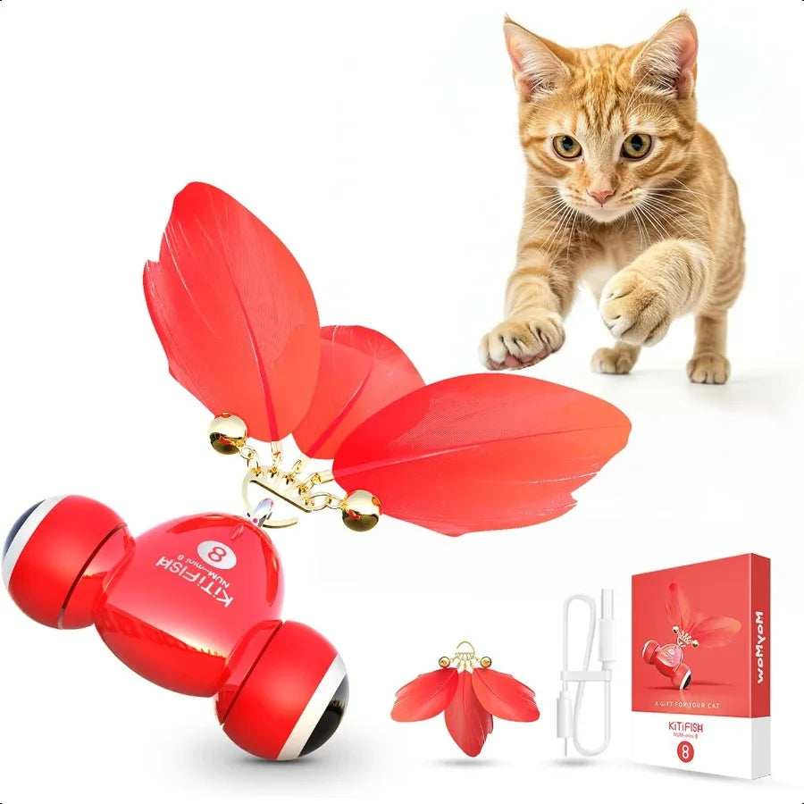 KiTiFISH Upgrade Interactive Cat Toy With Motion Activation USB Rechargeable