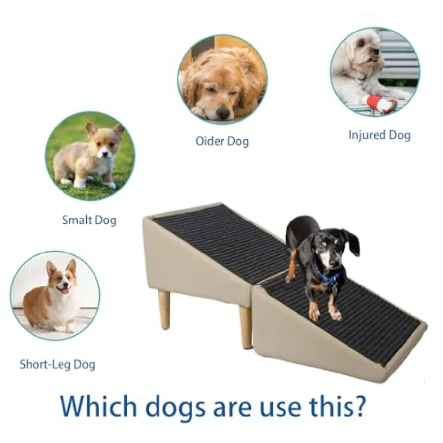 Dog Door Adjustable Foldable Ramp for Sofa and Bed Steps