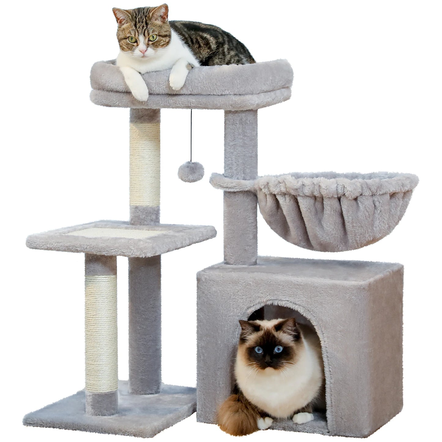 PEQULTICN Cat Tree Tower With Natural Sisal Scratching Post