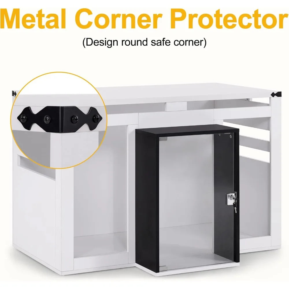 Villa Style Wooden Dog Crate With Glass Door