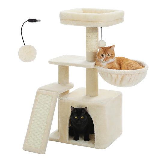 PEQULTICN Cat Tree Tower With Natural Sisal Scratching Post