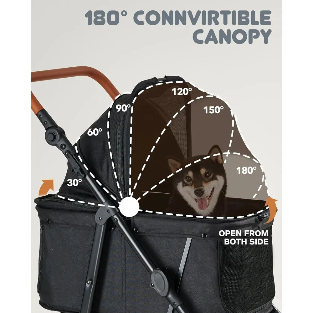DAFIFY All Terrain Dog Stroller With Adjustable Handle And Canopy