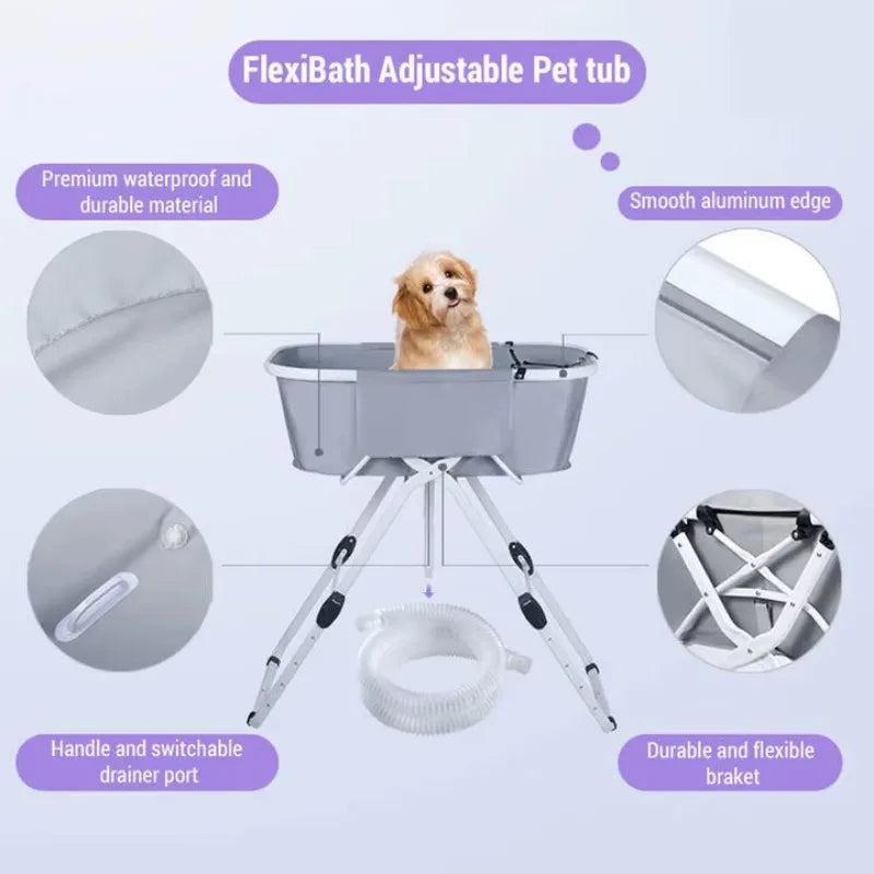 Dog Litter Elevated Dog Bath Tubs Foldable Grooming Station
