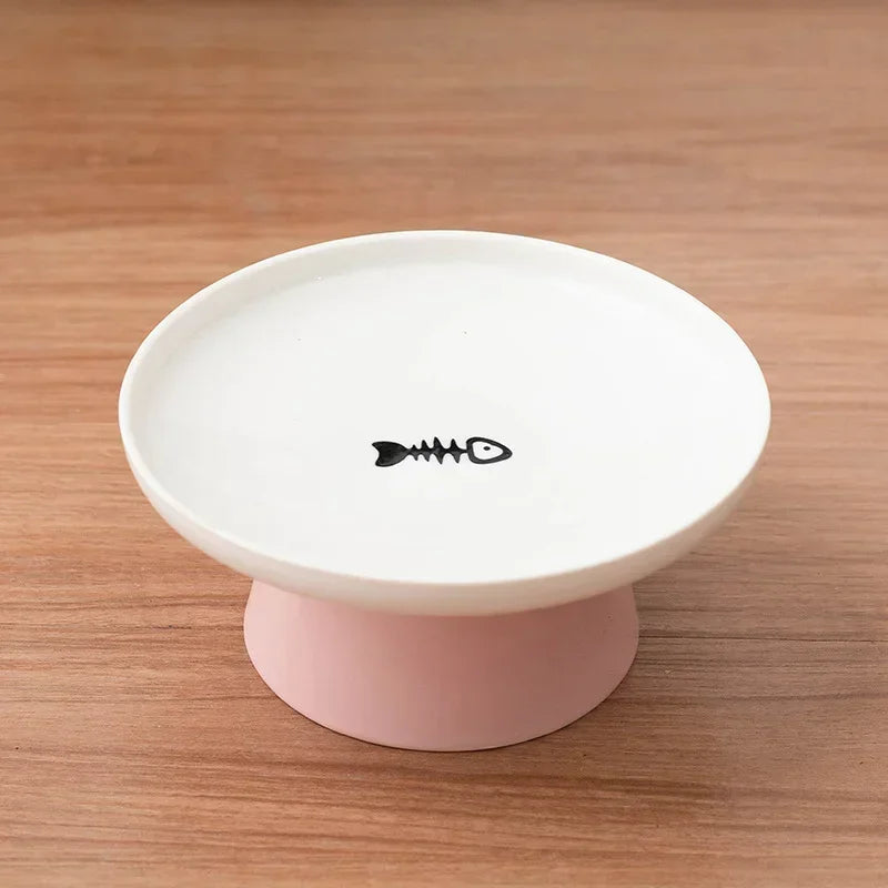 Hign-concerned Ceramic Cat Bowl Pet Dish For Cats And Kittens