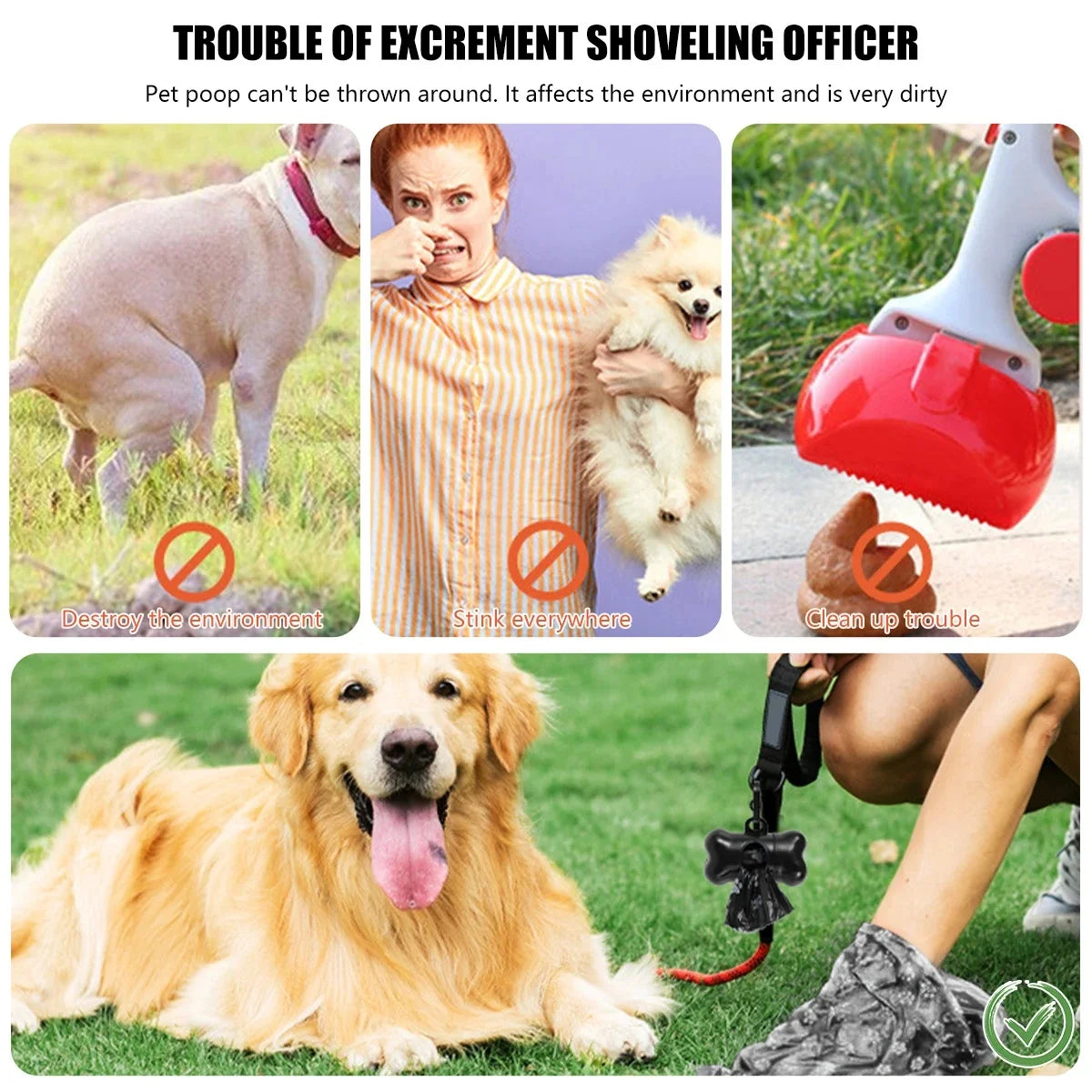 Dog Accessories Biodegradable Poop Bags Dispenser 2 Rolls For Pets