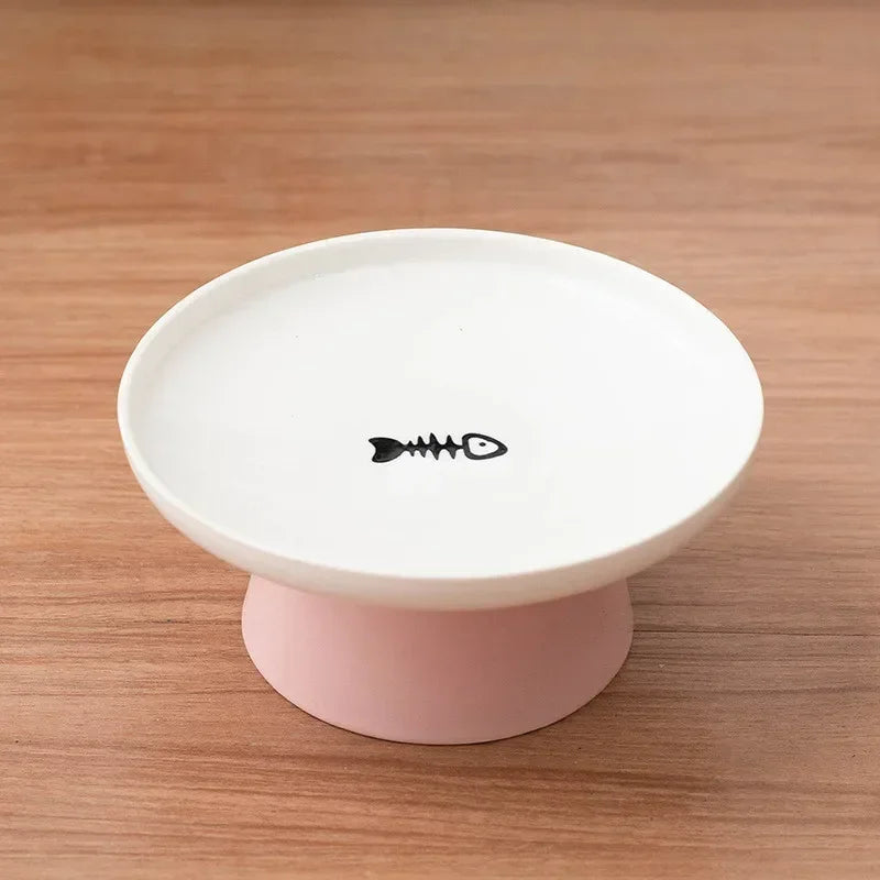 Hign-concerned Ceramic Cat Bowl Pet Dish For Cats And Kittens